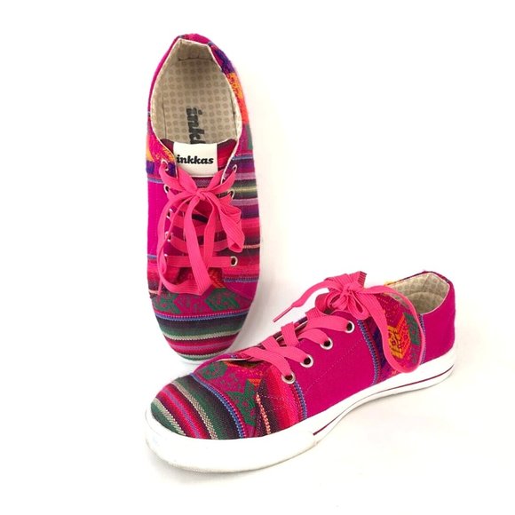 inkkas Shoes - Inkkas Colorful Cotton Candy Women's Sneakers Shoe Sz 8 Pre-owned Peru Fabric